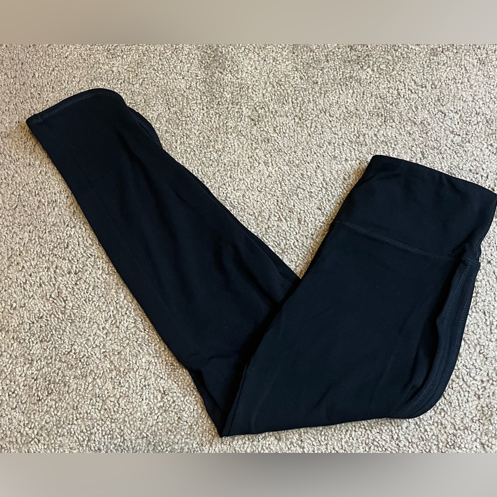 Tribal Black Yoga Leggings Size P/S Small Athletic Side Slits and Curved Hems - Picture 3 of 6